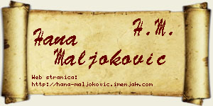 Hana Maljoković vizit kartica